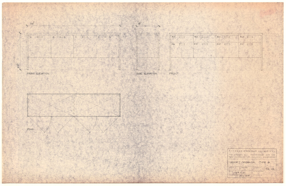 GROUP I CREDENZA. TYPE B. [BHP House]