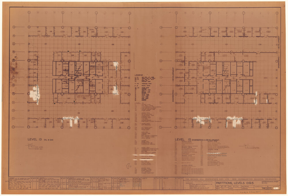 PARTITIONS, LEVELS 13 &amp; 15 ENGINEERING &amp; DEVELOPMENT OIL &amp; GAS [BHP House]