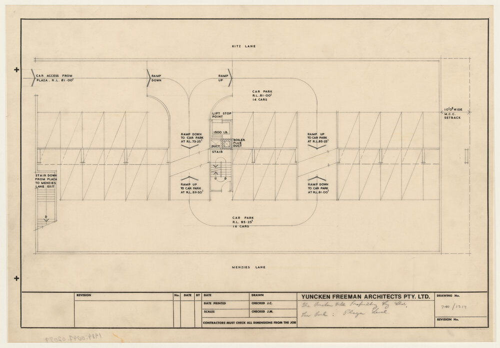 The Broken Hill Proprietary Coy Ltd Car Park: Plaza Level [BHP House]