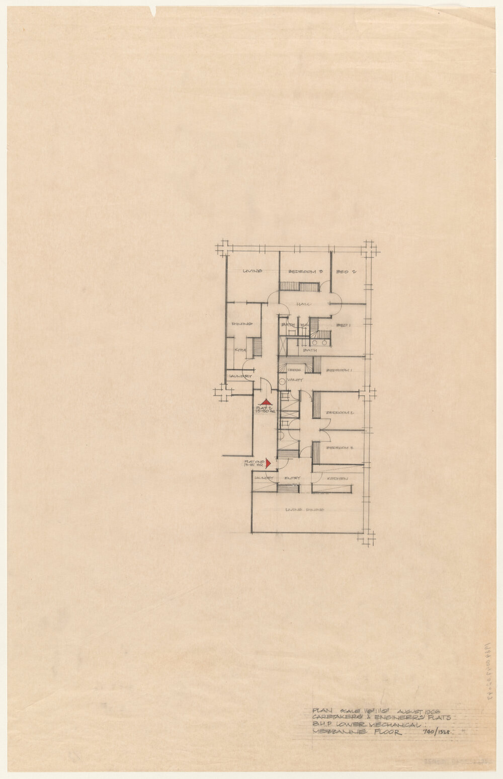 CARETAKERS' &amp; ENGINEERS' FLATS B.H.P. LOWER MECHANICAL: MEZZANINE FLOOR [BHP House]