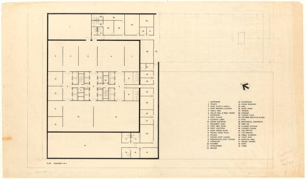 PLAN BASEMENT NO 1 [BHP House]