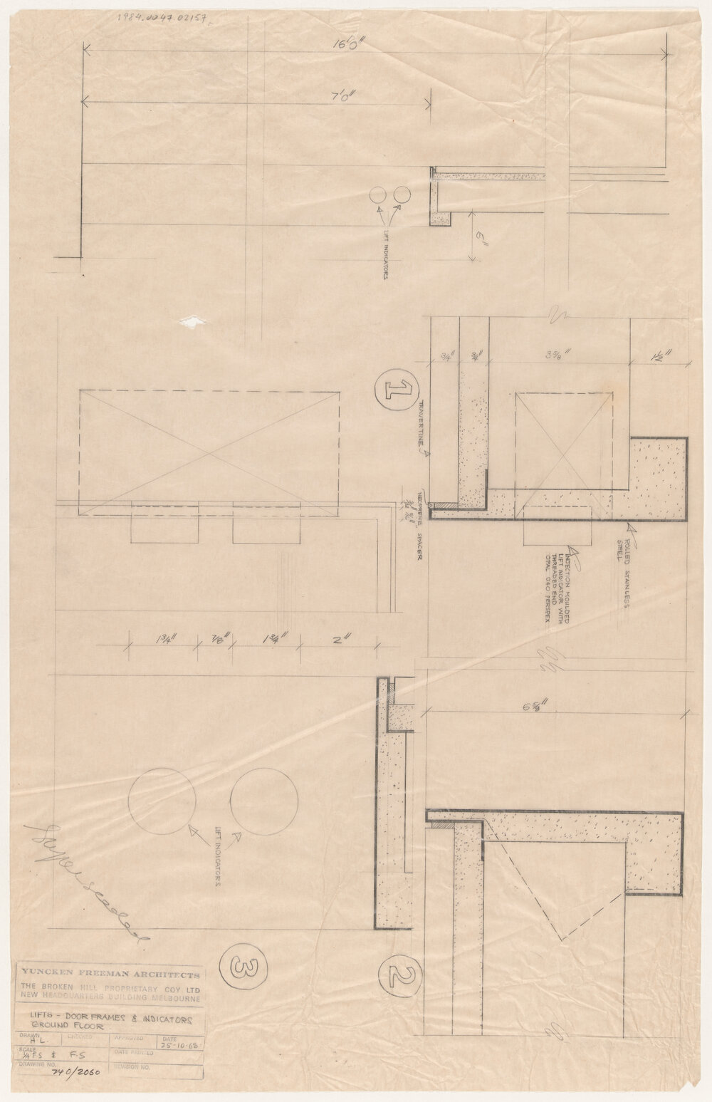 LIFTS - DOOR FRAMES &amp; INDICATORS GROUND FLOOR [BHP House]