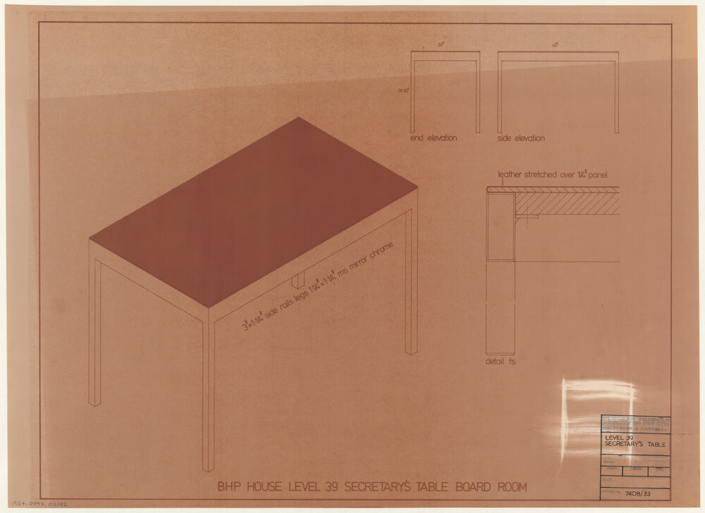 LEVEL 39 SECRETARY'S TABLE [BHP House]