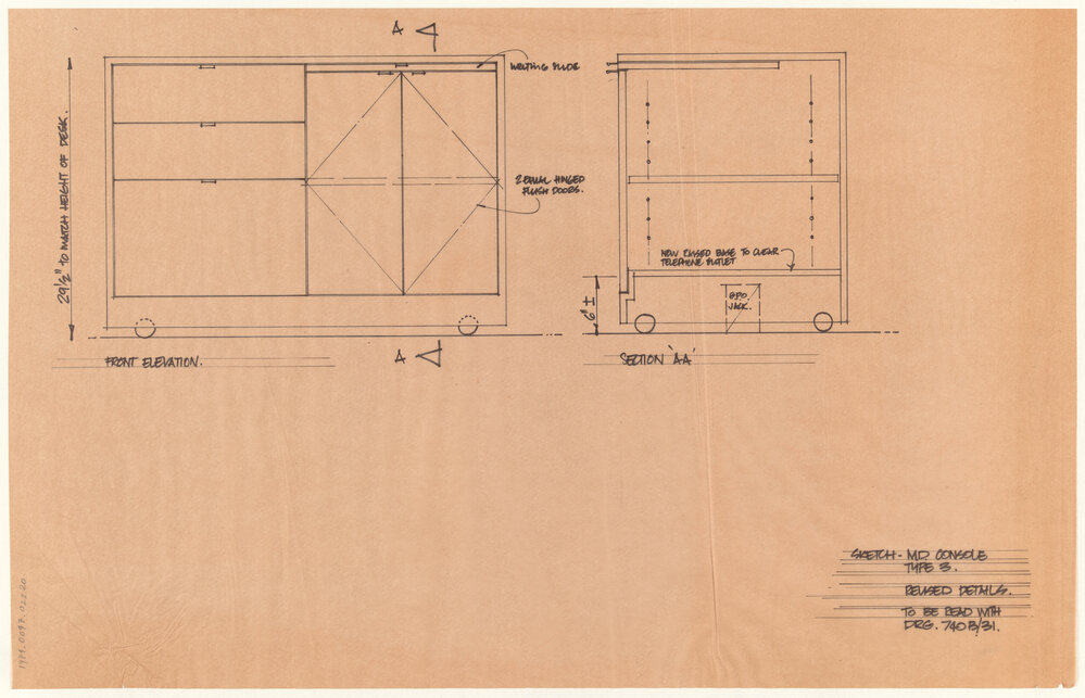 SKETCH - MD CONSOLE TYPE 3 REVISED DETAILS TO BE READ WITH DRG. 740B/31 [BHP House]