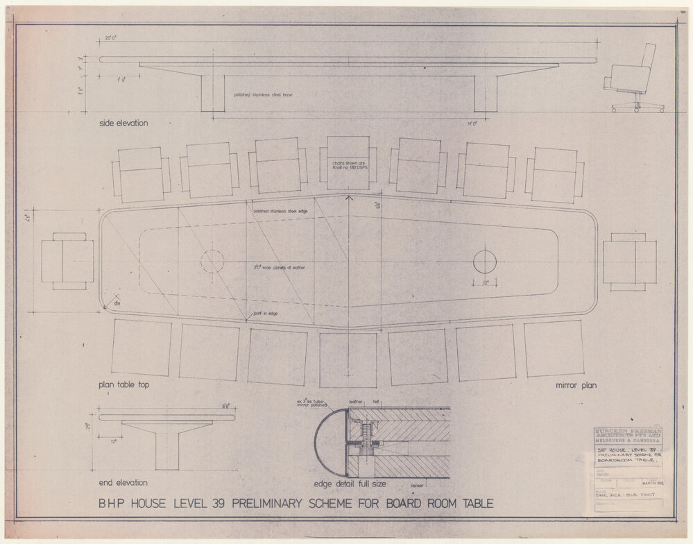 BHP HOUSE LEVEL 39 PRELIMINARY SCHEME FOR BOARDROOM TABLE [BHP House]