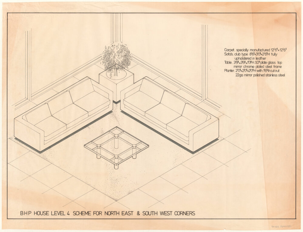 BHP HOUSE LEVEL 4 SCHEME FOR NORTH WEST &amp; SOUTH EAST CORNERS [BHP House]