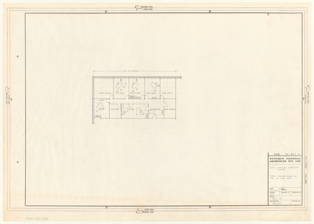 B.H.P. EXISTING CONDITIONS SURVEY. TITAN MANUFACTURING CO. 578. ST. KILDA ROAD. [BHP House]