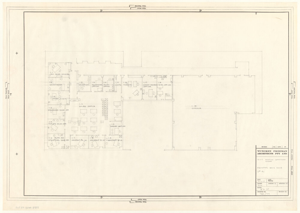 B.H.P. EXISTING CONDITIONS SURVEY ESSINGTON LEWIS HOUSE 1ST FL. [BHP House]