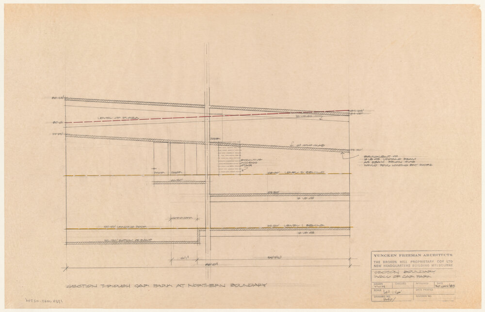 SECTION BOUNDARY WALL OF CAR PARK [BHP House]