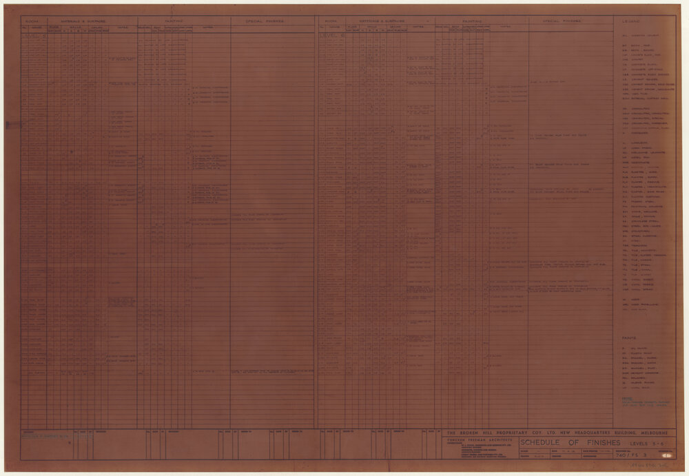SCHEDULE OF FINISHES LEVELS 5-6 [BHP House]