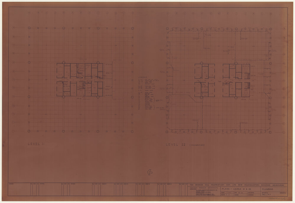 PLANS - LEVELS 21 &amp; 22 PLUMBING [BHP House]