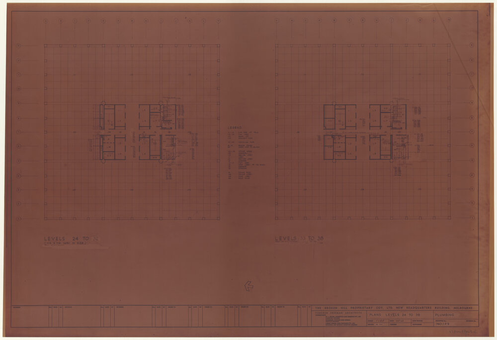 PLANS LEVELS 24 TO 38 PLUMBING [BHP House]
