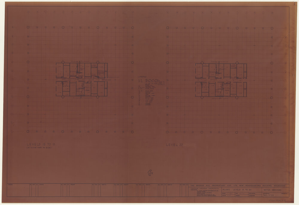 PLANS LEVELS 15 TO 20 WATER SERVICES [BHP House]