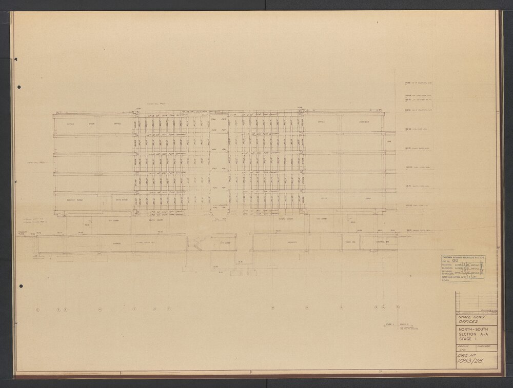 [State Government Offices - Treasury Place]. North-South Section A.A. Stage 1