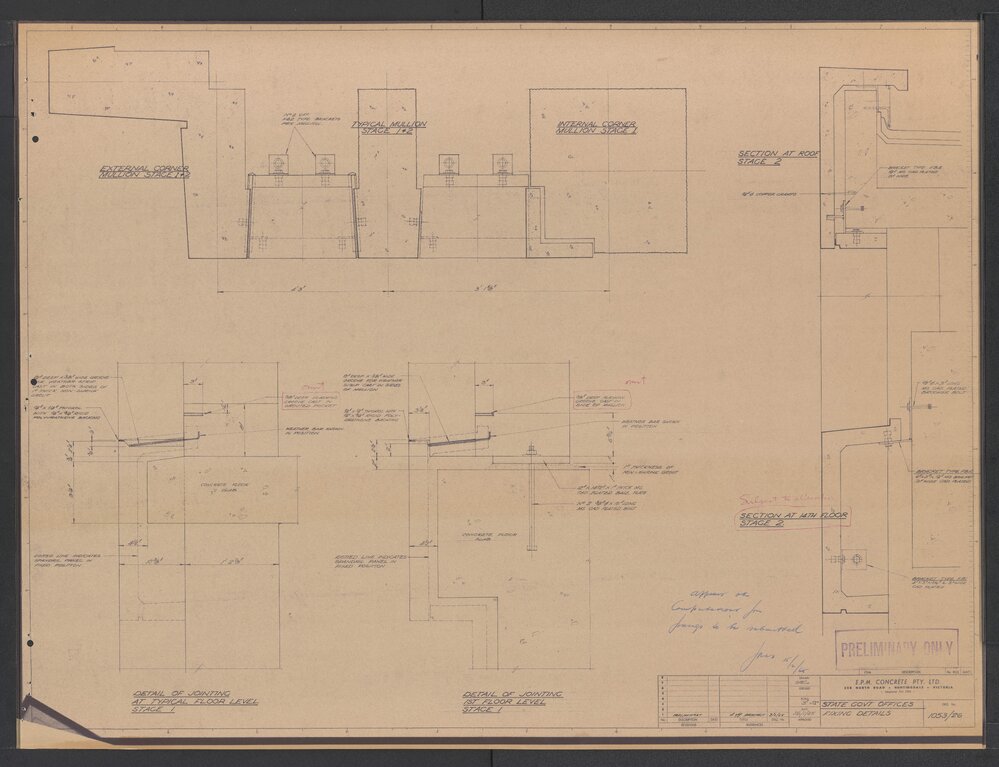 [State Government Offices - Treasury Place]. Fixing Details