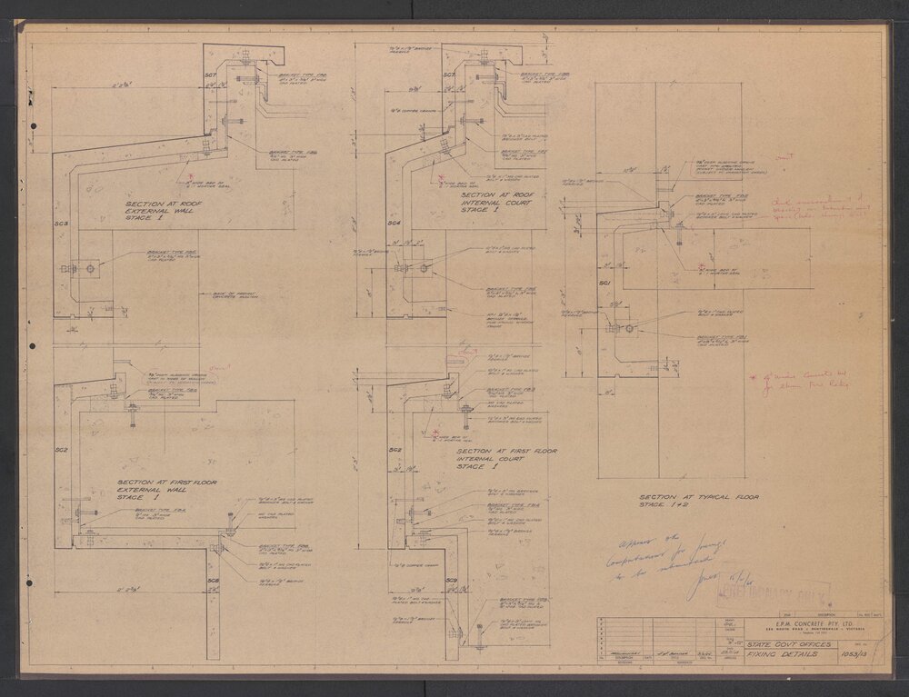 [State Government Offices - Treasury Place]. Fixing Details