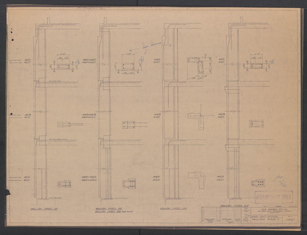 [State Government Offices - Treasury Place]. Mullions Stage 1