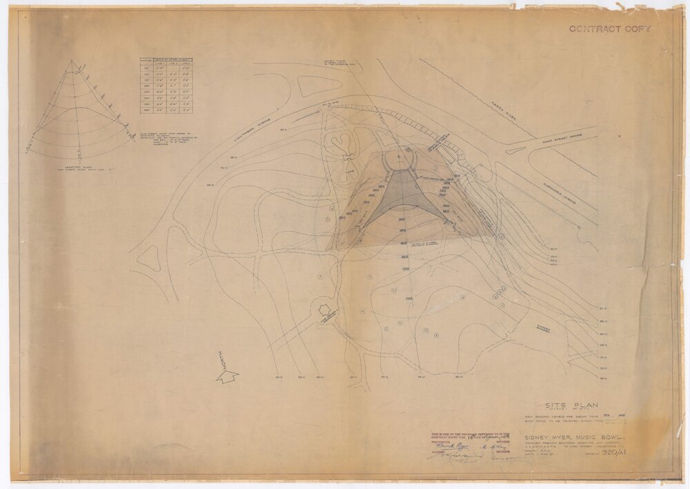Site plan, Sidney Myer Music Bowl