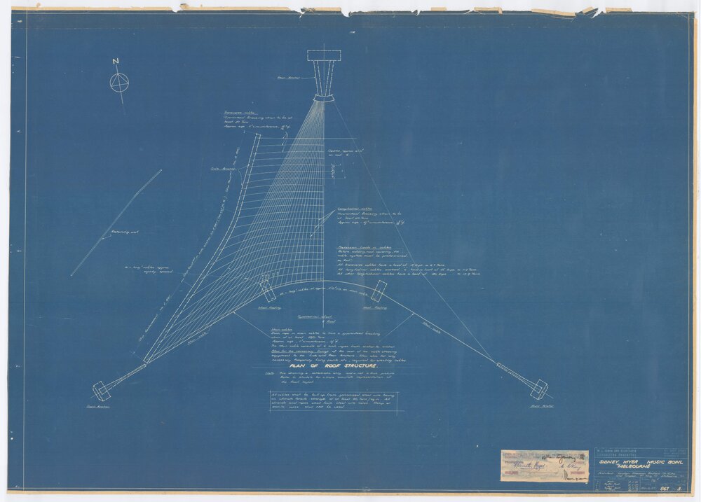 Roof Structure and Cable details (1), Sidney Myer Music Bowl