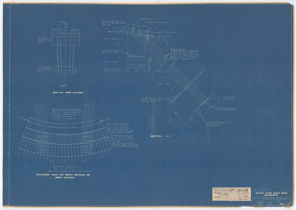 Roof Structure and Cable details (2), Sidney Myer Music Bowl