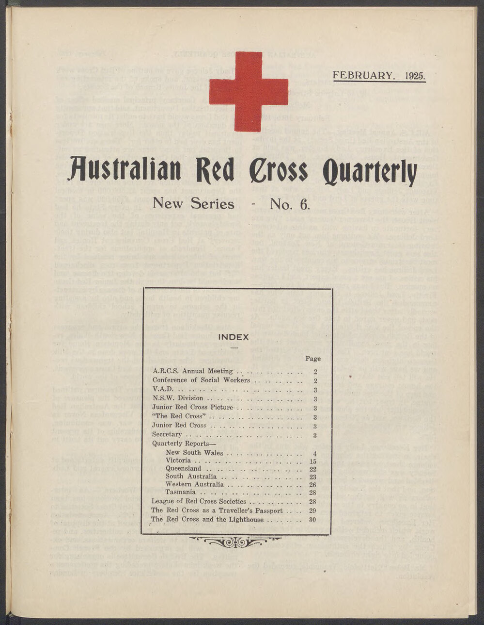 Australian Red Cross Quarterly - New Series No. 6