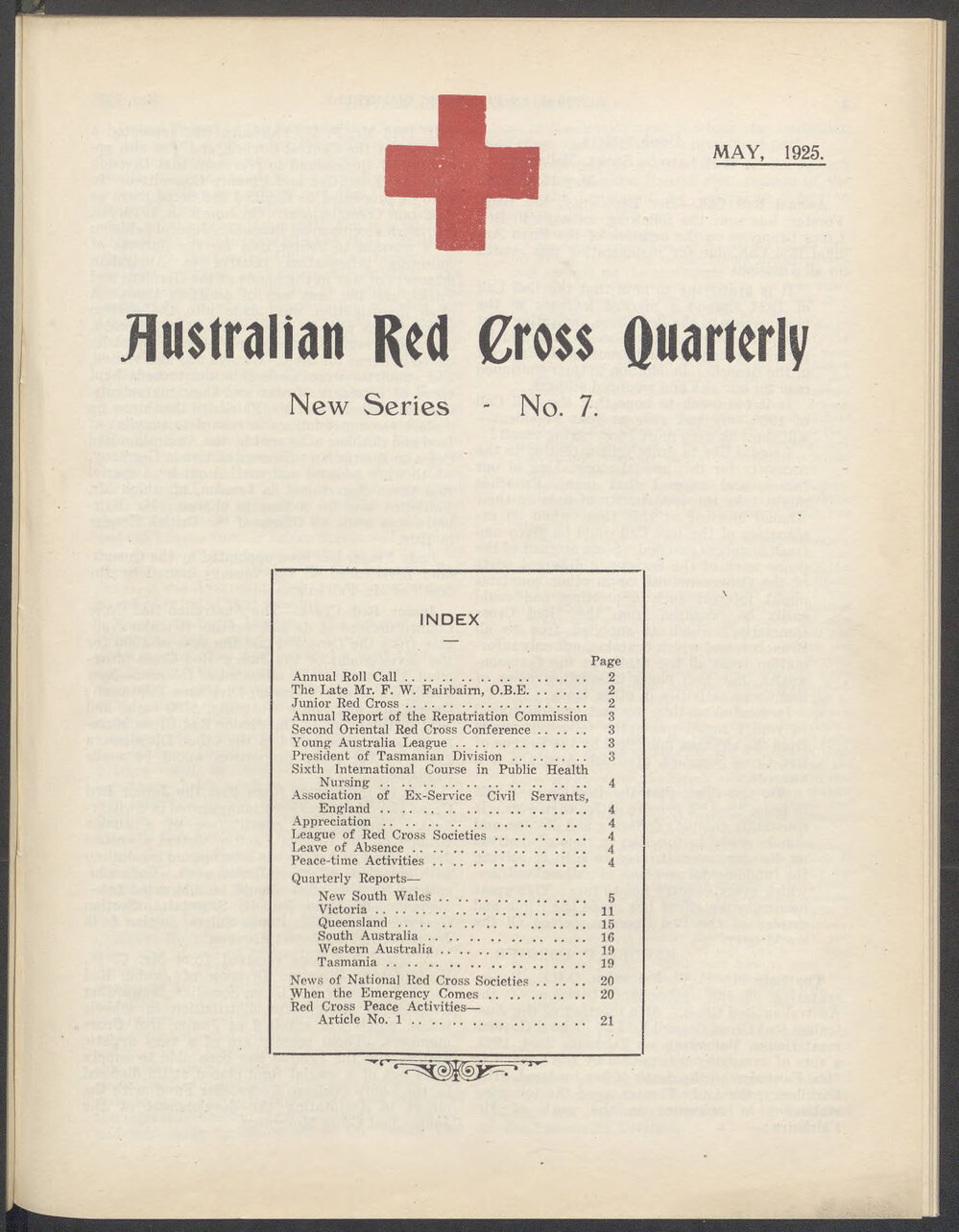 Australian Red Cross Quarterly - New Series No. 7