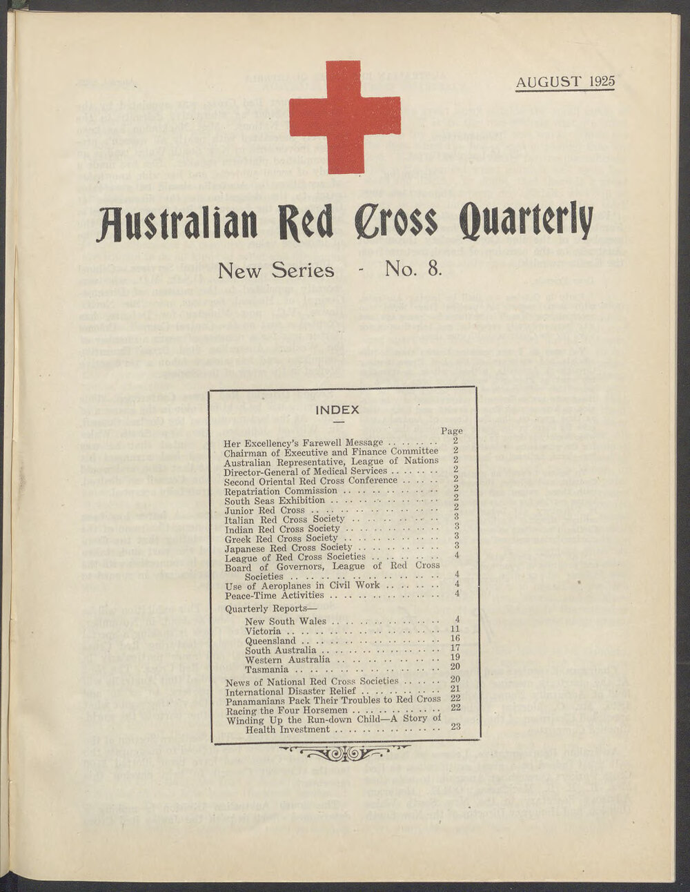 Australian Red Cross Quarterly - New Series No. 8