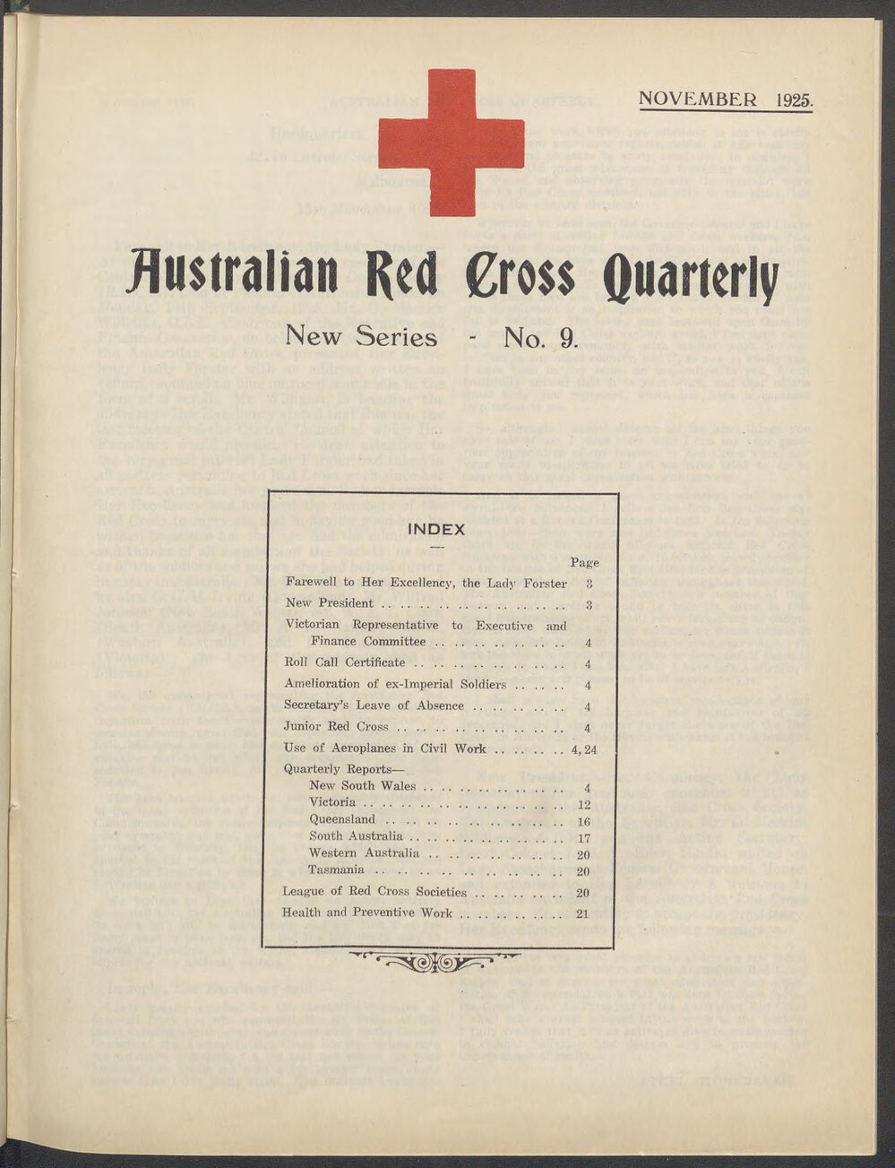 Australian Red Cross Quarterly - New Series No. 9