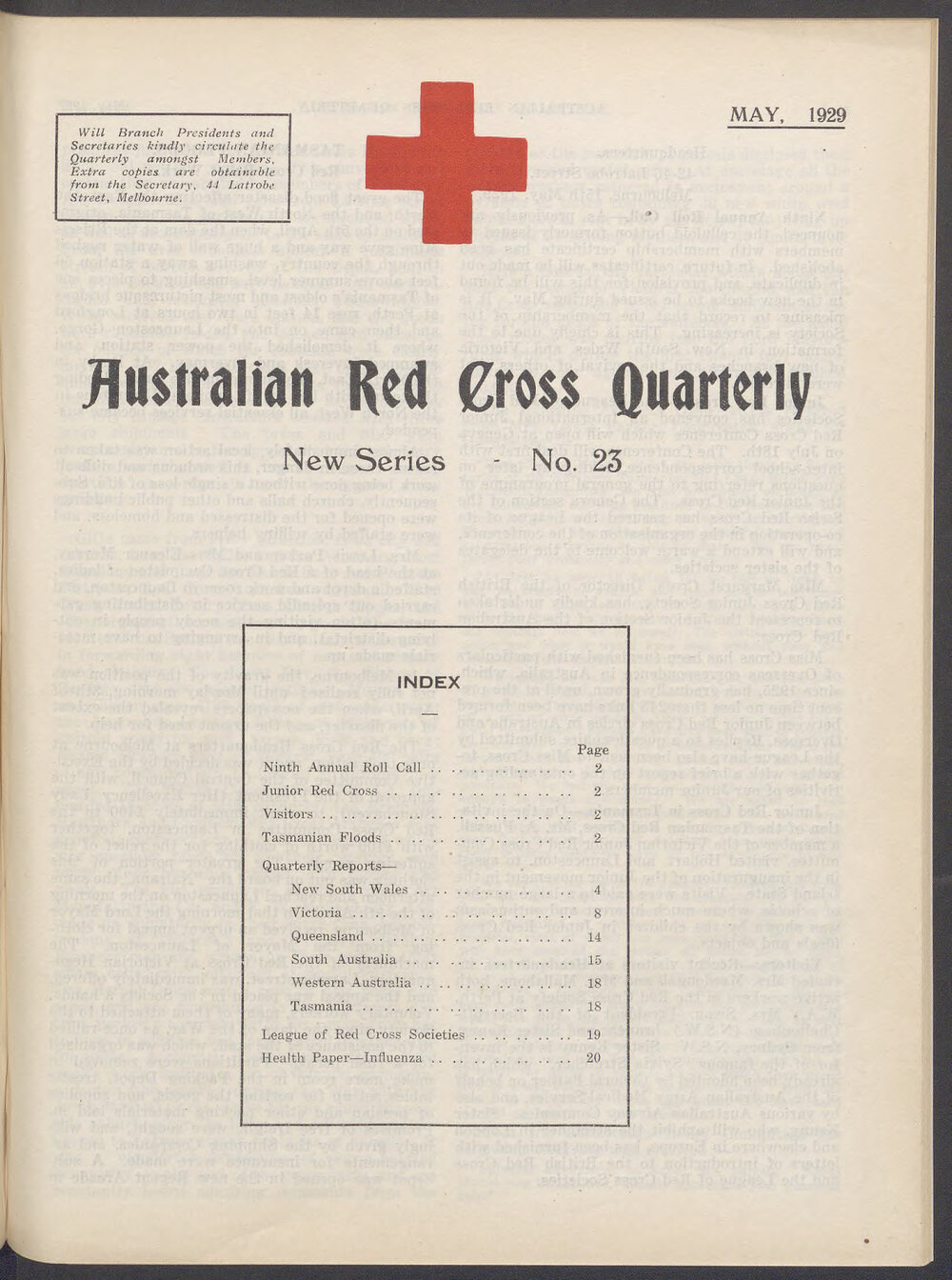 Australian Red Cross Quarterly - New Series No. 23