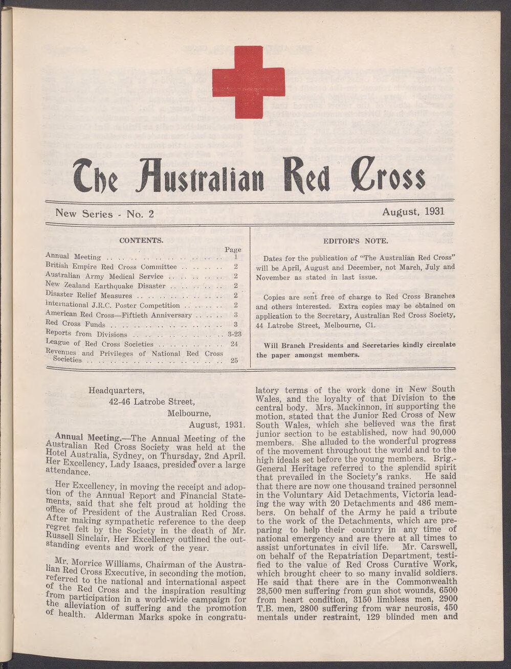 The Australian Red Cross - New Series No. 2