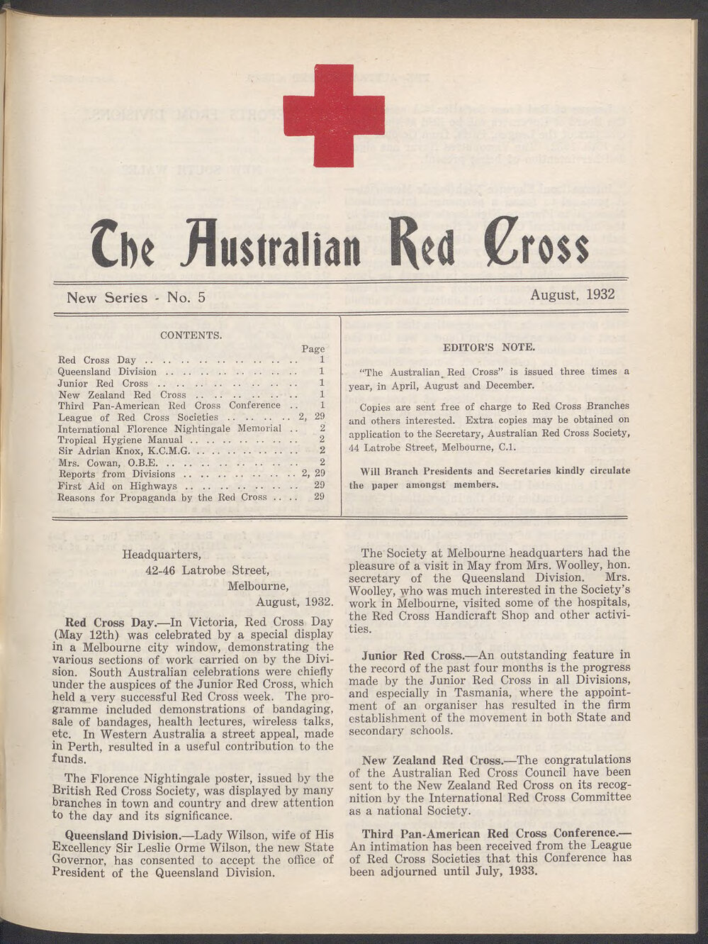 The Australian Red Cross - New Series No. 5