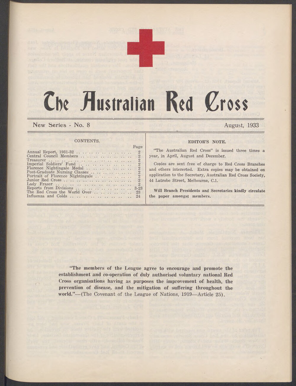 The Australian Red Cross - New Series No. 8