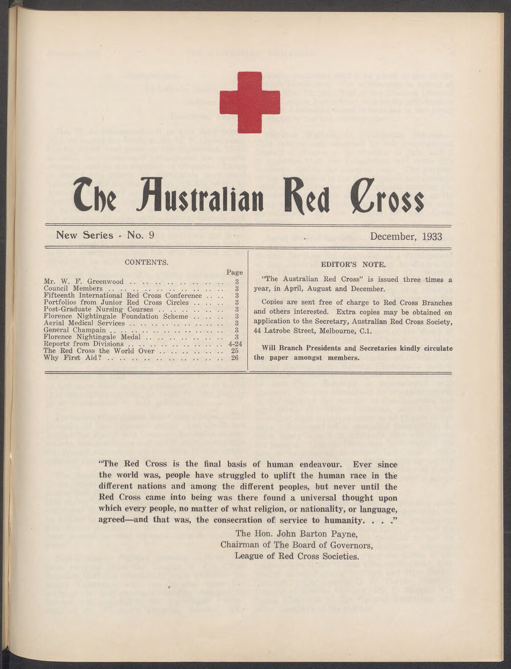 The Australian Red Cross - New Series No. 9