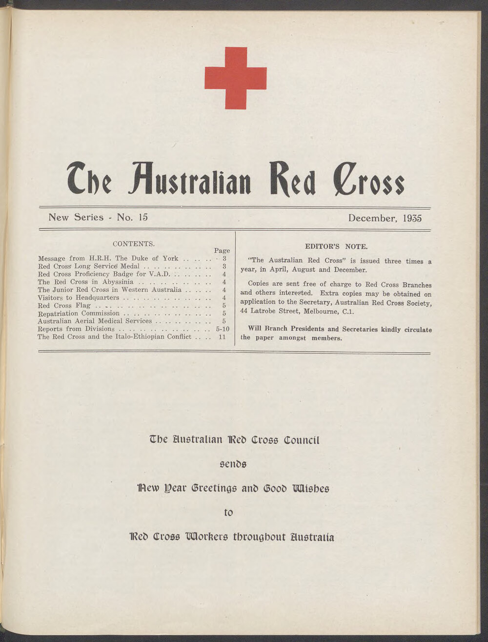 The Australian Red Cross - New Series No. 15