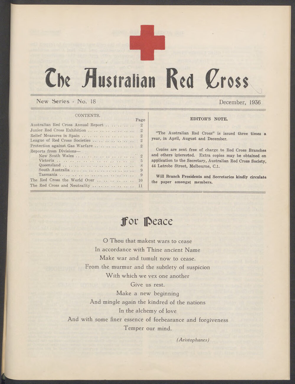 The Australian Red Cross - New Series No. 18
