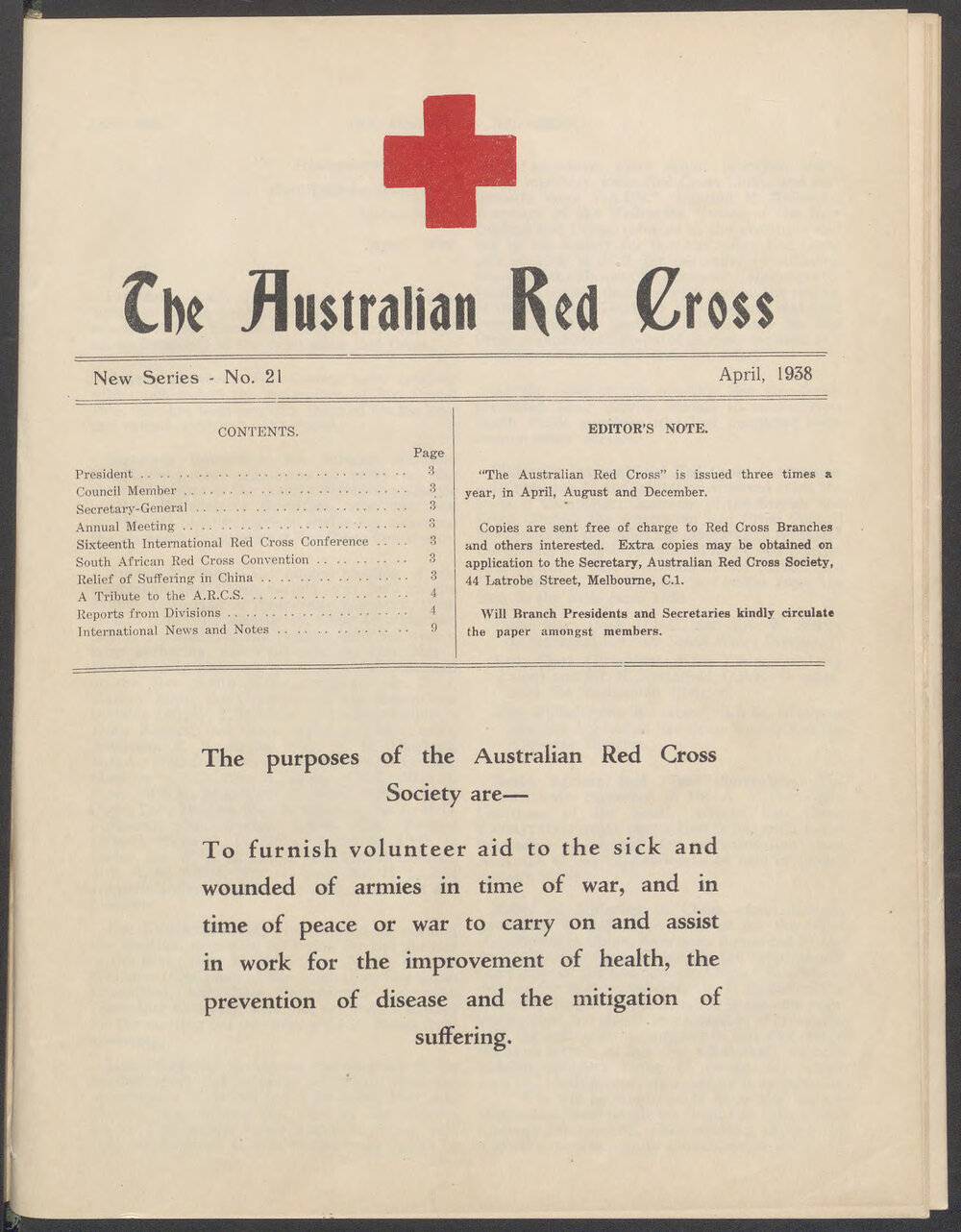 The Australian Red Cross - New Series No. 21