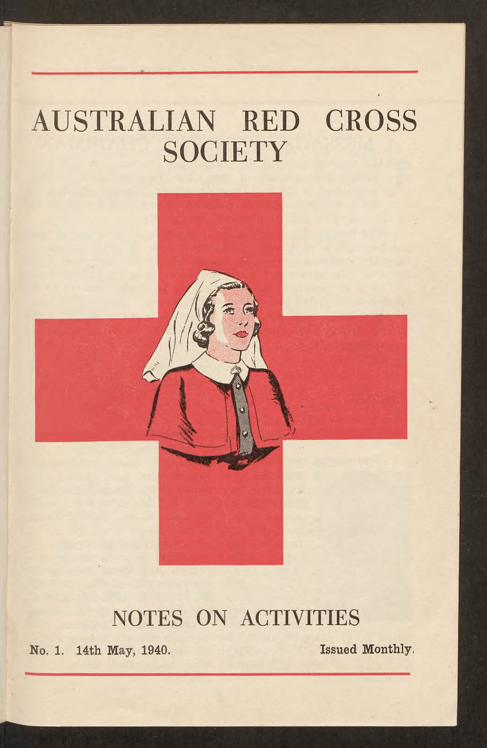 Australian Red Cross Society - Notes On Activities - No.1