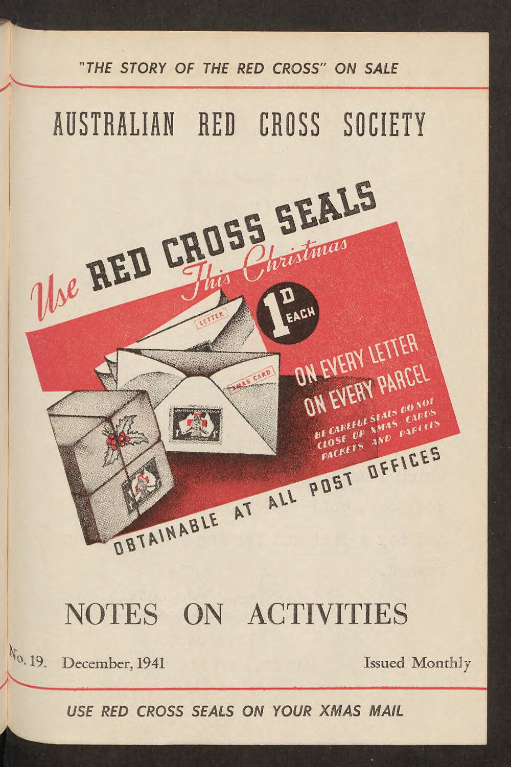 Australian Red Cross Society - Notes On Activities - No.19