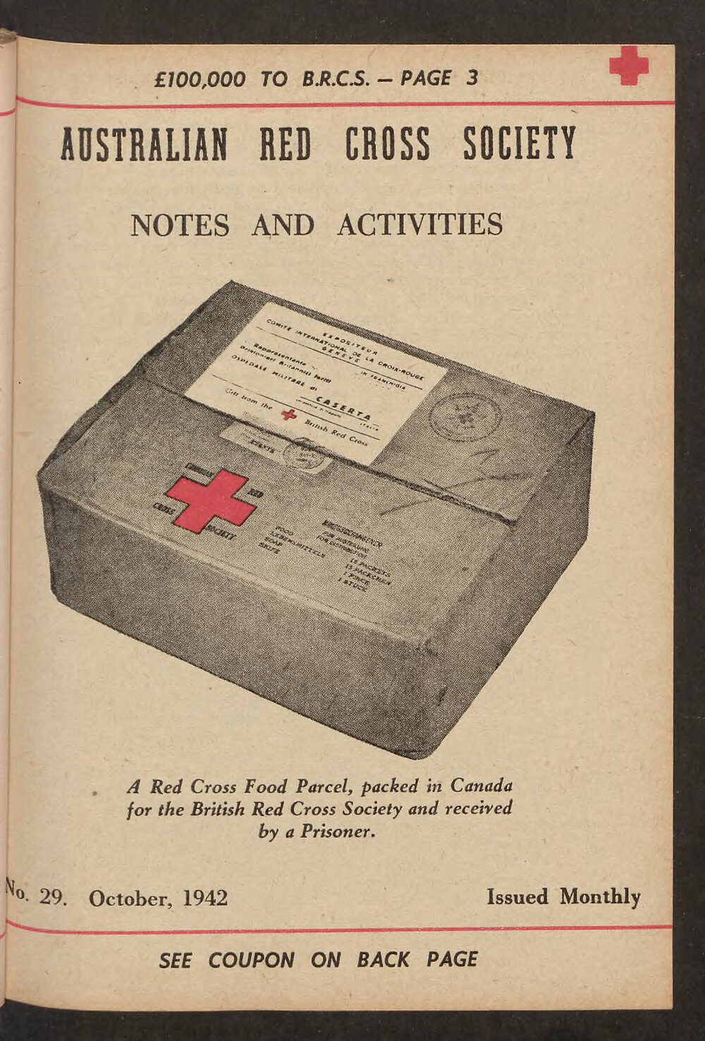 Australian Red Cross Society - Notes On Activities - No.29