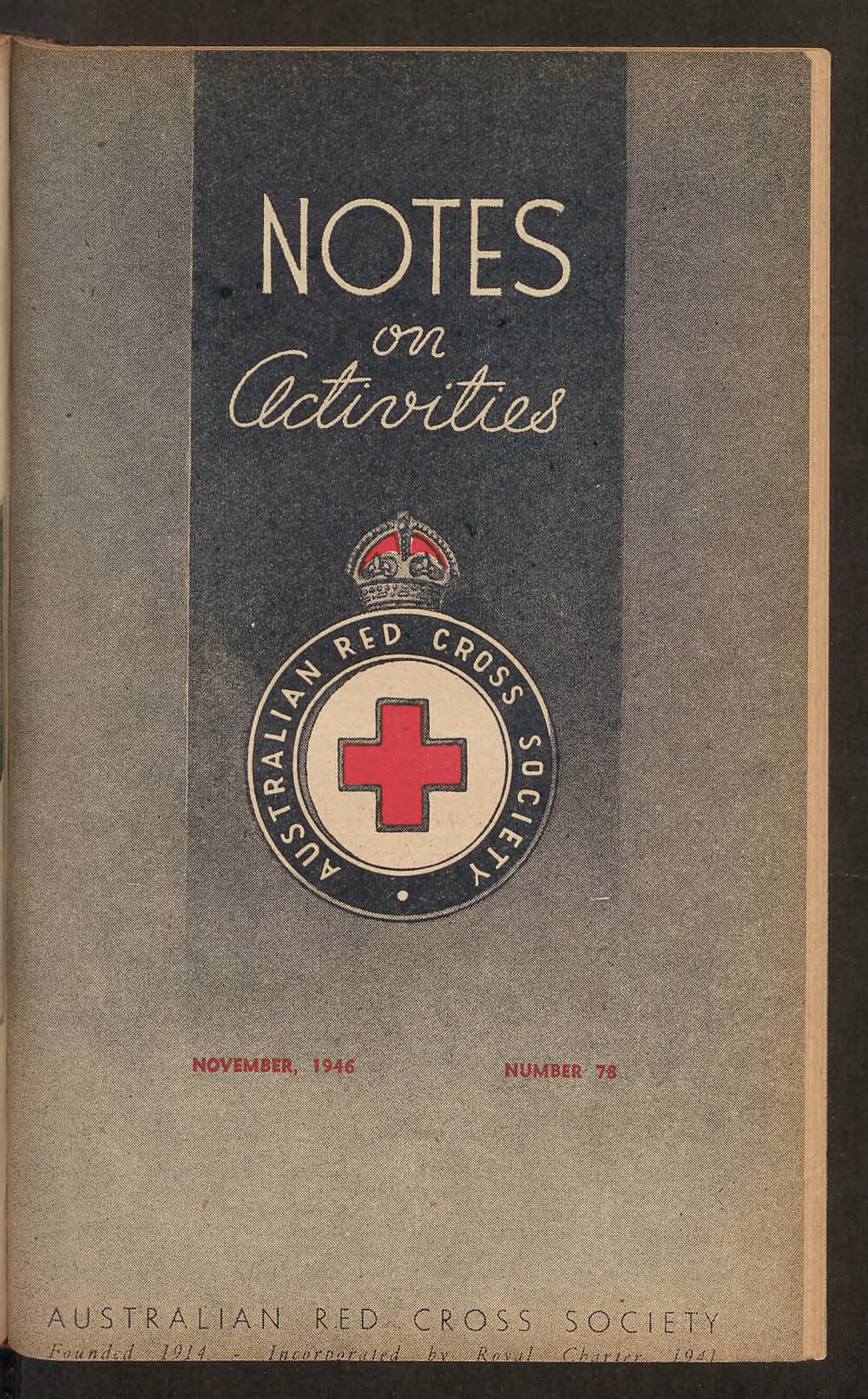 Australian Red Cross Society - Notes On Activities - No.78
