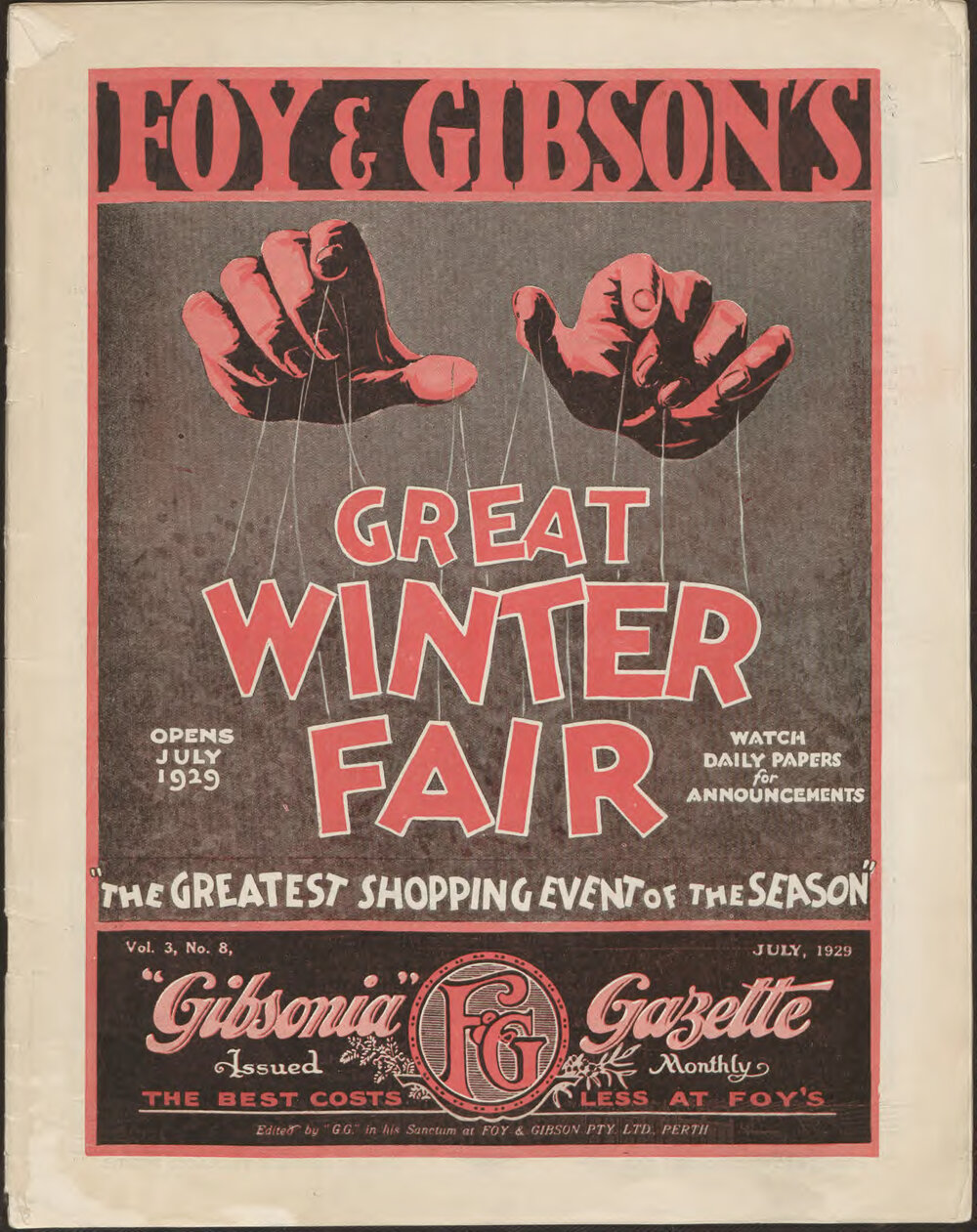 Gibsonia Gazette, Great Winter Fair, Perth 1929