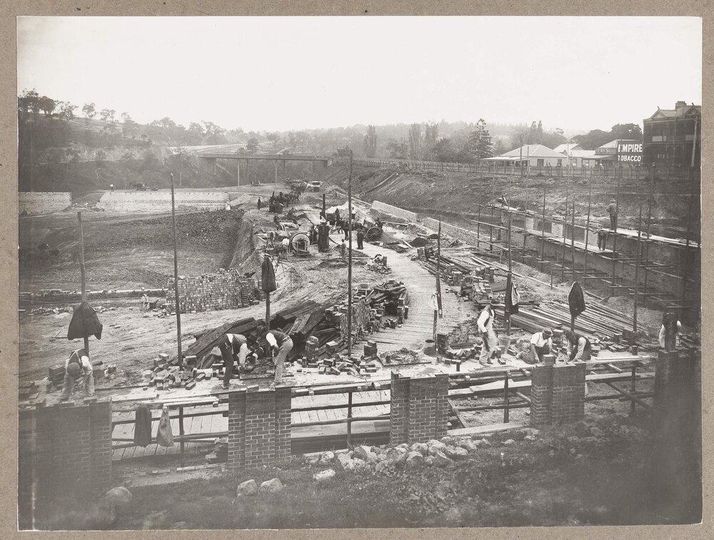 [Yarra Falls factory site in the early stages of construction]