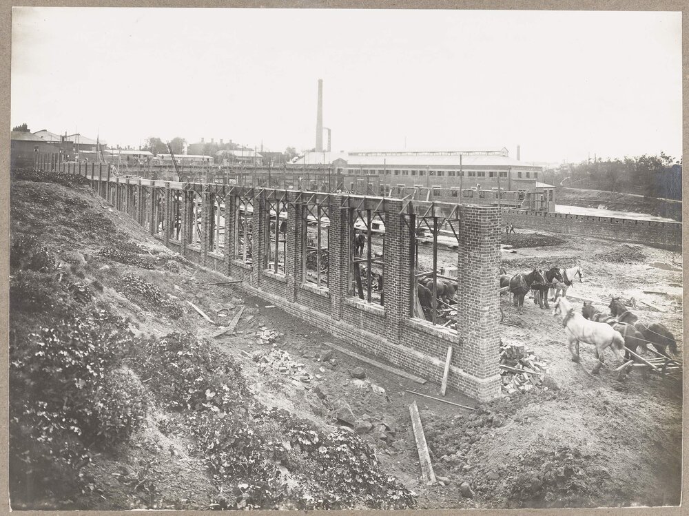 [Front wall of Yarra Falls factory]