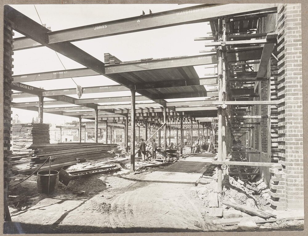 [Yarra Falls factory interior partially constructed]
