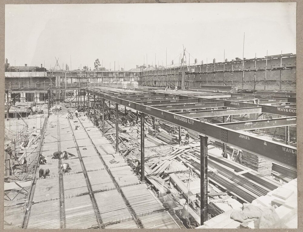[Yarra Falls factory interior partially constructed]