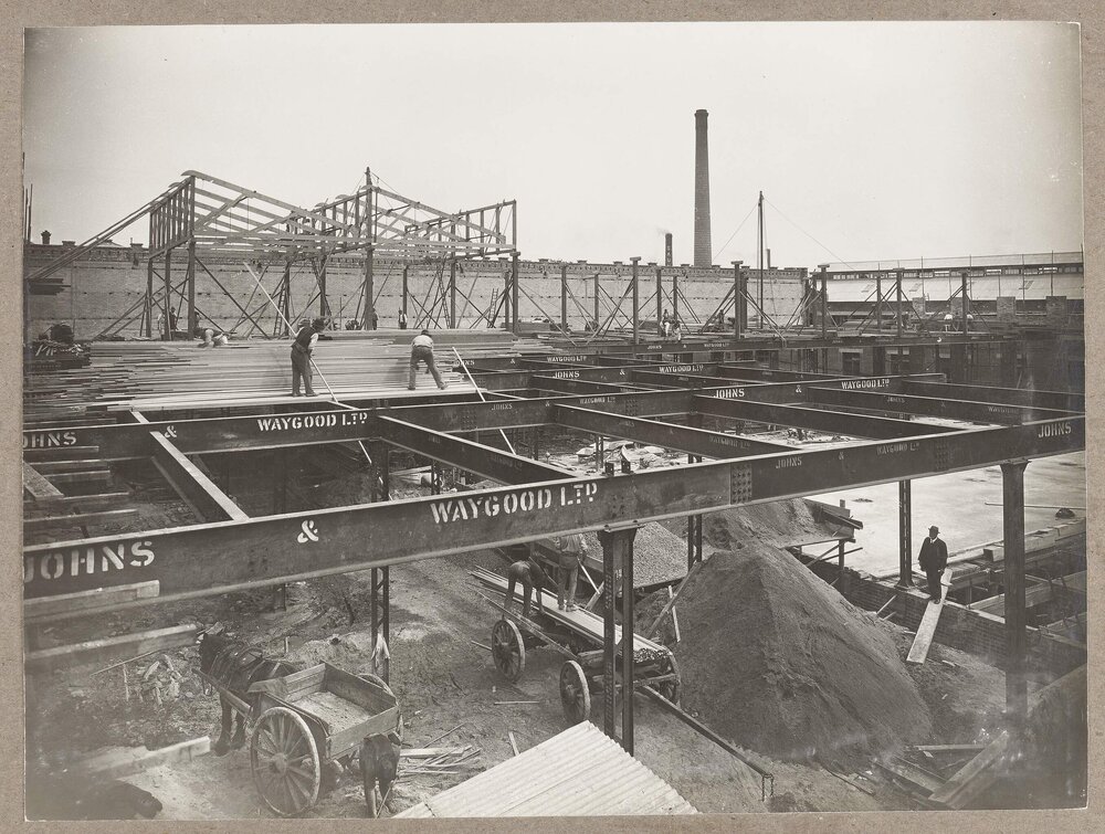 [Yarra Falls factory interior partially constructed]