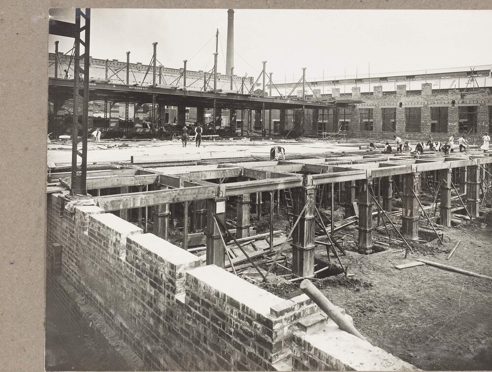 [Yarra Falls factory interior partially constructed]