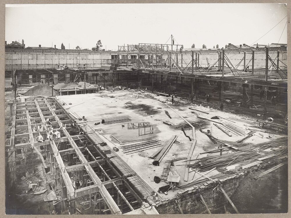 [Yarra Falls factory interior partially constructed]
