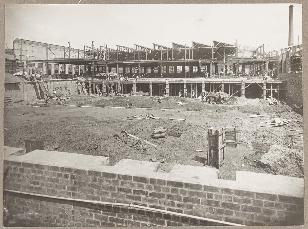 [Yarra Falls factory interior partially constructed]