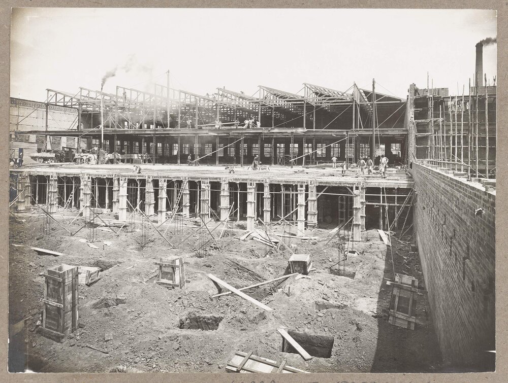 [Yarra Falls factory interior partially constructed]